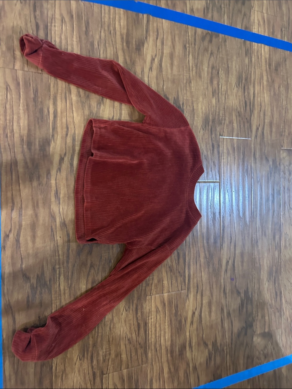 Altar'd State Rust Corduroy Long Sleeve Top